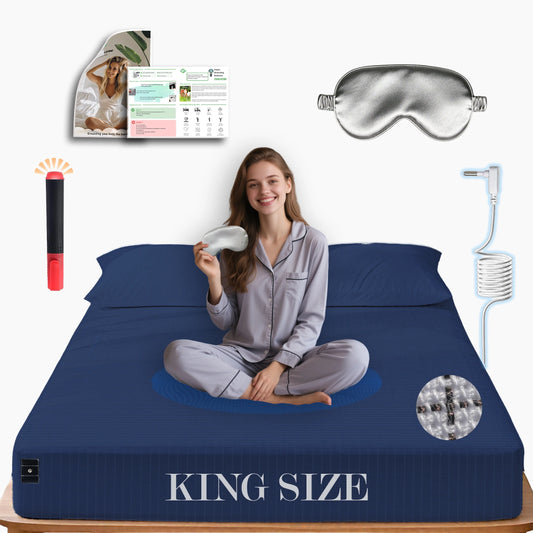 Sleep Therapy Grounding Bed Sheet Earthing 5% Silver 95% Organic Cotton Fitted Sheet for PTSD Anxiety Natural Healing