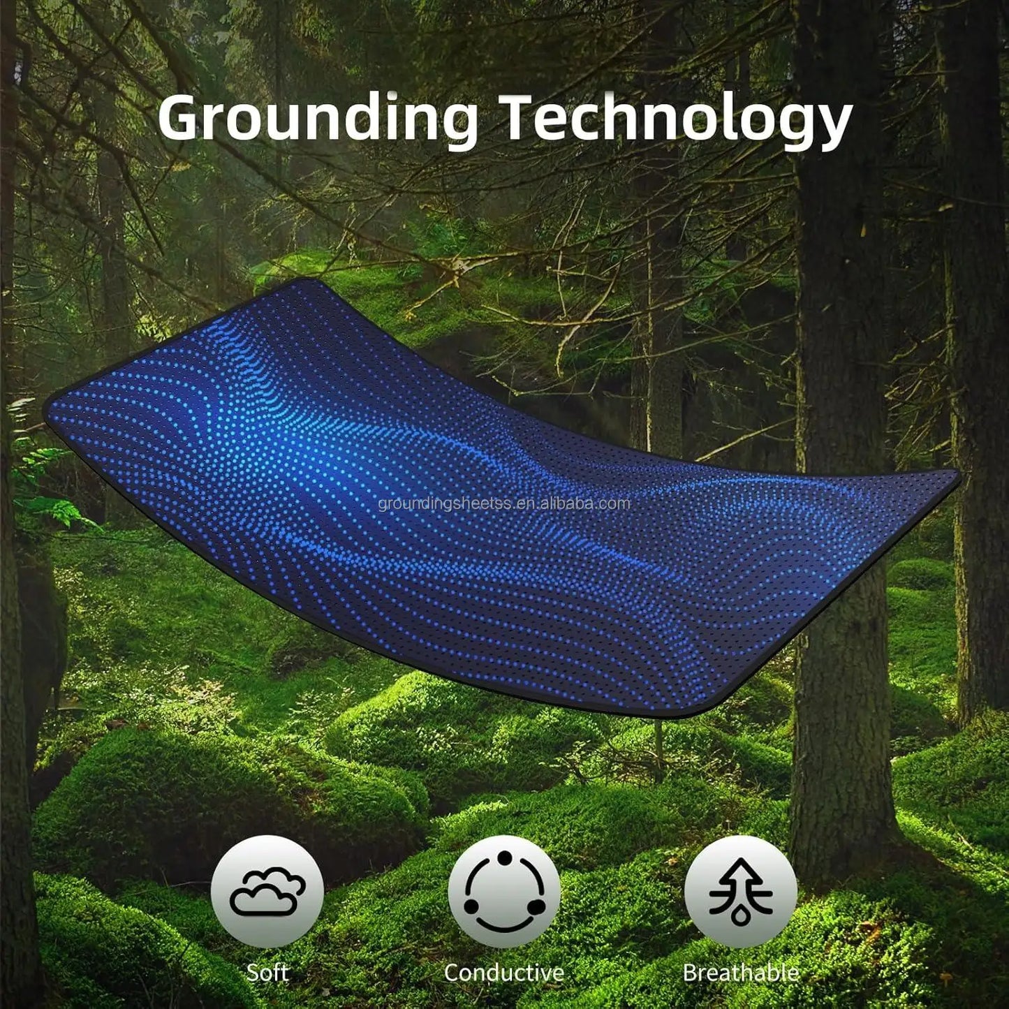 Earth Grounding Mat for Sleep - Reduce Inflammation, Pain, and Anxiety, with Conductive Material