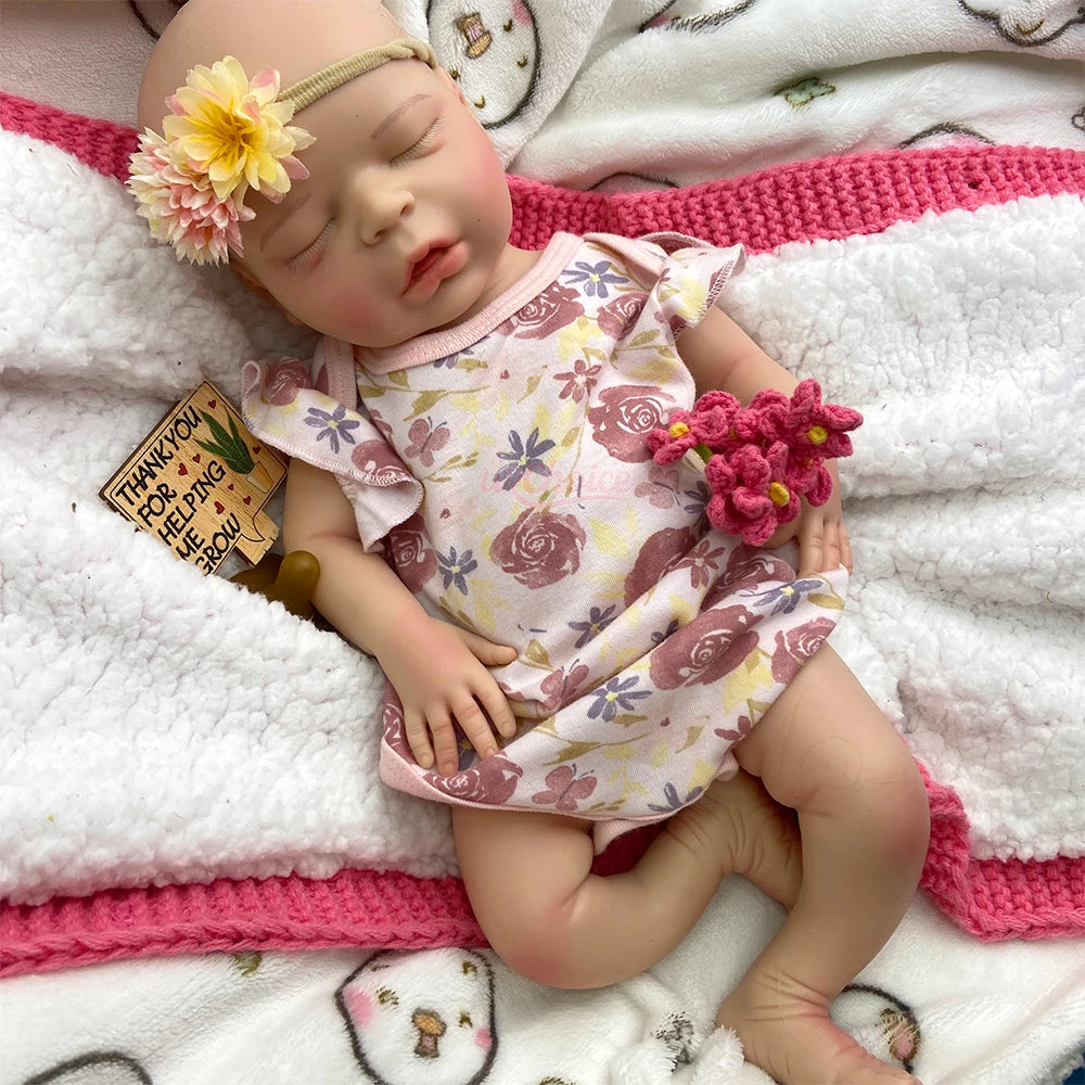 Lifelike 18" Full Silicone Baby Doll Girl With Pacifier Washable Newborn Collectable Artistry Companion Gifts