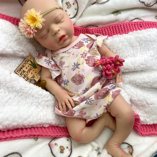 Lifelike 18" Full Silicone Baby Doll Girl With Pacifier Washable Newborn Collectable Artistry Companion Gifts
