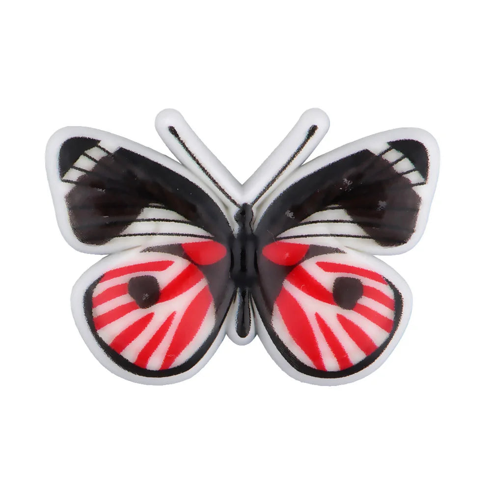 New Arrival Custom PVC Shoe Charms 3D UV Printing Flower Butterfly Design for Autism Beach Sandals Clogs Decoration Wholesale