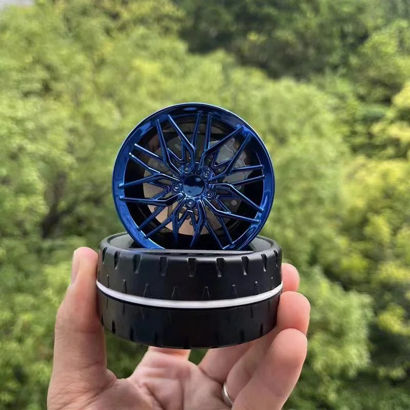 Car Solar Speed Hub Aromatherapy Solar Rotating Tire Air Refresher Liquid Perfume