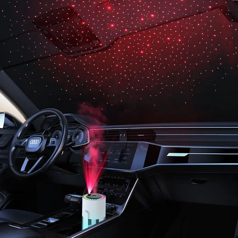 New Creative Shaking Head USB Starry Sky Projection Ultrasonic Aromatherapy Humidifier for Home Car Outdoor Use 1 Year Warranty