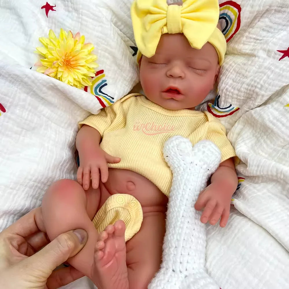Lifelike 18" Full Silicone Baby Doll Girl With Pacifier Washable Newborn Collectable Artistry Companion Gifts