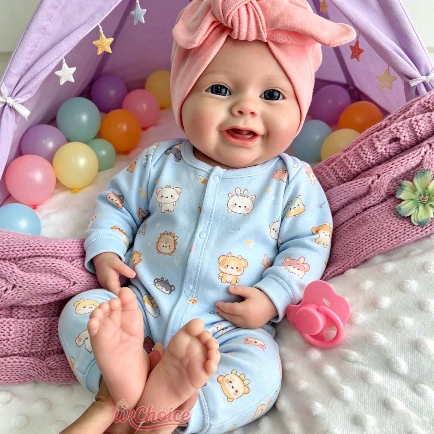 Factory Direct 18Inch Silicone Reborn Baby Doll Open Mouth Girl Realistic Vein Detail Baby Memorial Keepsake Collectible