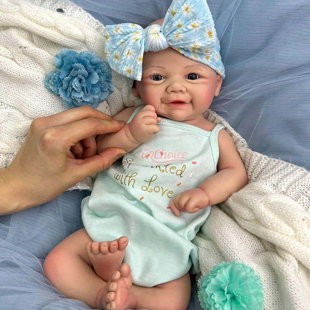 17Inch Adorable Cherubic Cheeks Reborn Doll Soft Washable Realistic Open Eyes  Skin Weighted Companion Baby Gifts