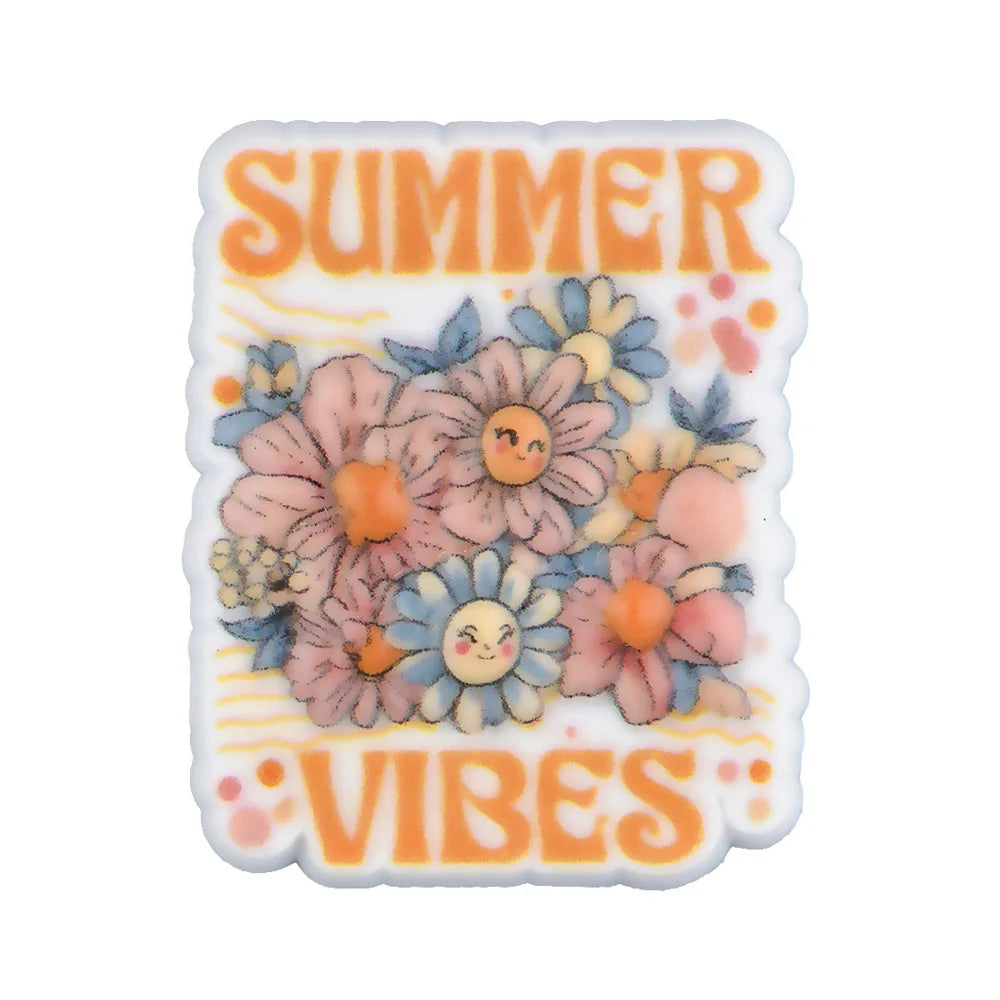New Arrival Custom PVC Shoe Charms 3D UV Printing Flower Butterfly Design for Autism Beach Sandals Clogs Decoration Wholesale