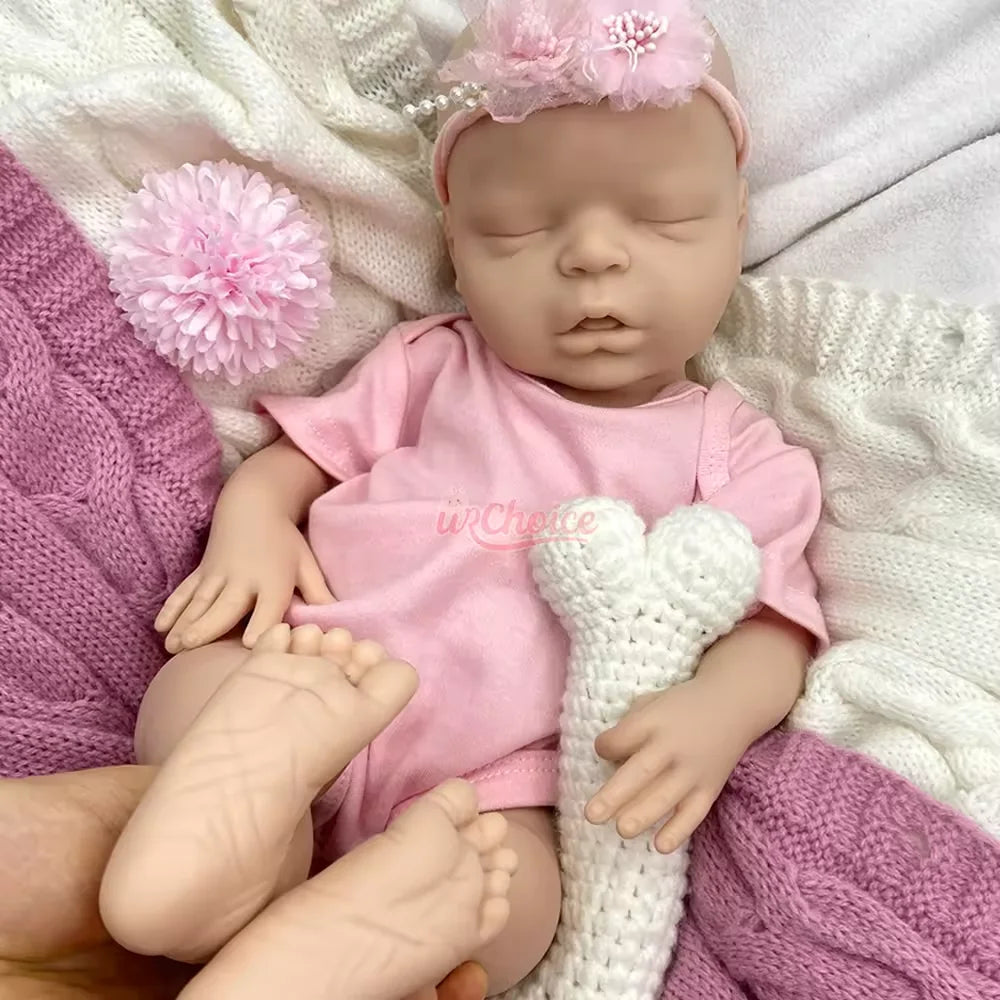 Lifelike 18" Full Silicone Baby Doll Girl With Pacifier Washable Newborn Collectable Artistry Companion Gifts