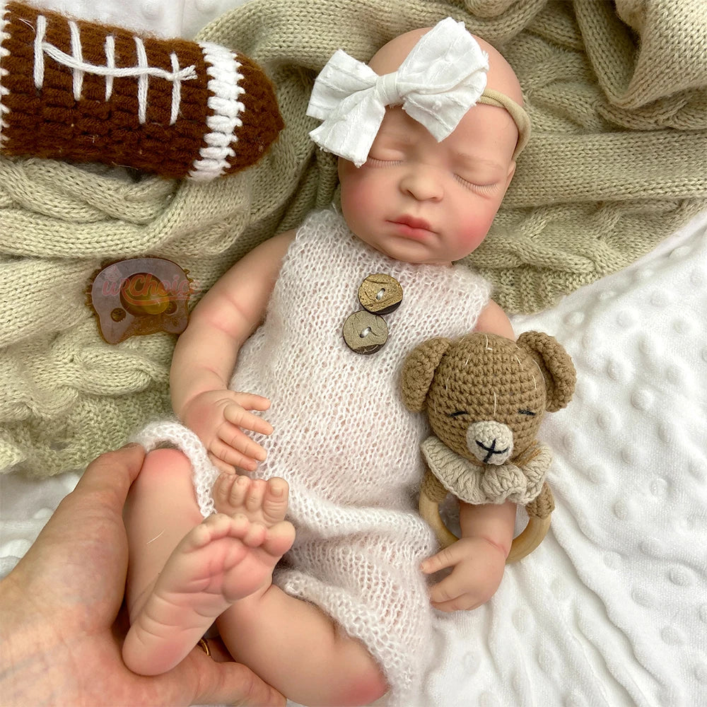 Wholesale  44CM Realistic Silicone Reborn Baby Dolls Girl  With Pacifier Veined Skin Photography Props  Accompany Baby Gifts