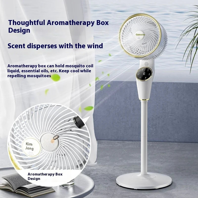 Jinzheng Intelligent Voice Remote Control Electric Fan Household Aromatherapy Negative Ion Floor Fan Air Circulation Plastic