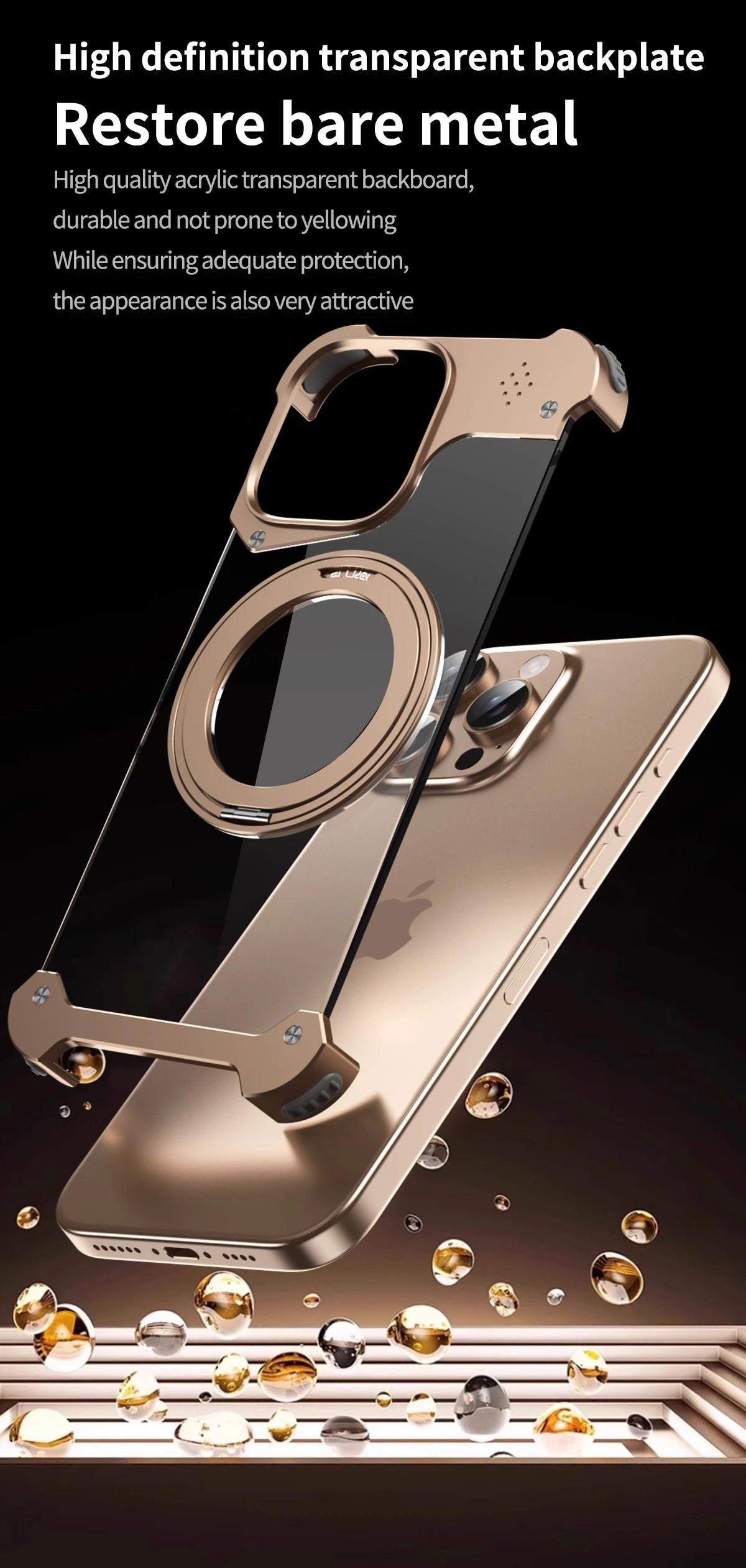 Shockproof 360 Rotation Ring Metal Cooling Case for iphone Magnetic Wireless Charging Stand Phone Case With Aromatherapy