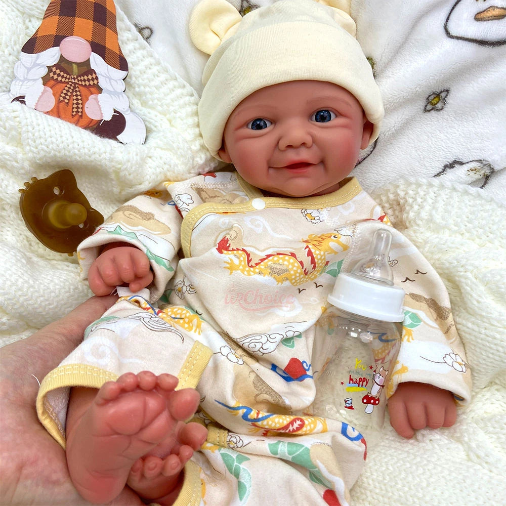 17Inch Adorable Cherubic Cheeks Reborn Doll Soft Washable Realistic Open Eyes  Skin Weighted Companion Baby Gifts