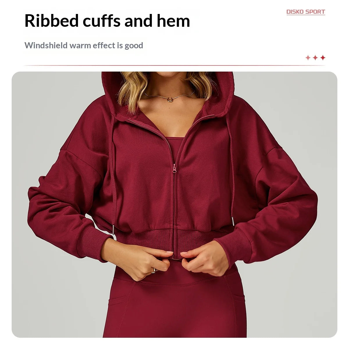 Women's Zippered Short Sweatshirt Hoodie for Autumn-Loose Fit Casual Sports Outfit for Running and Gym Wear