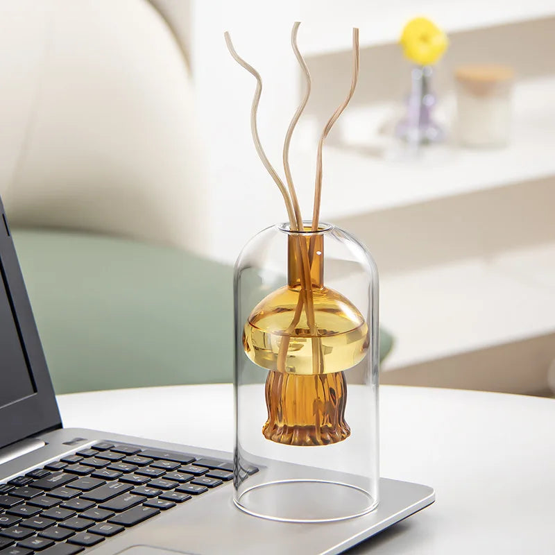 Non-fire Aromatherapy Jellyfish Style High Borosilicate Glass Ornament Diffuser Bottle