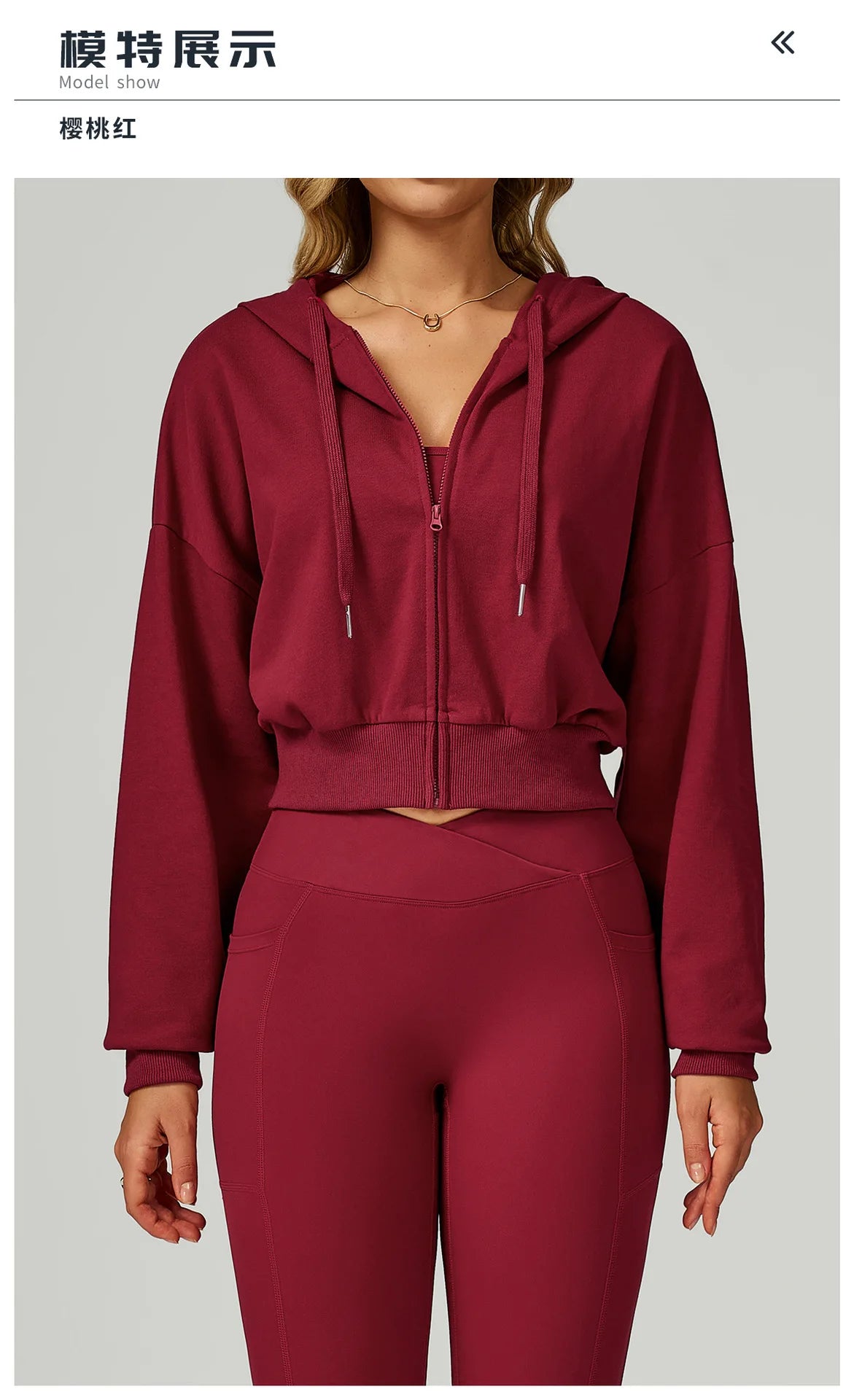 Women's Zippered Short Sweatshirt Hoodie for Autumn-Loose Fit Casual Sports Outfit for Running and Gym Wear