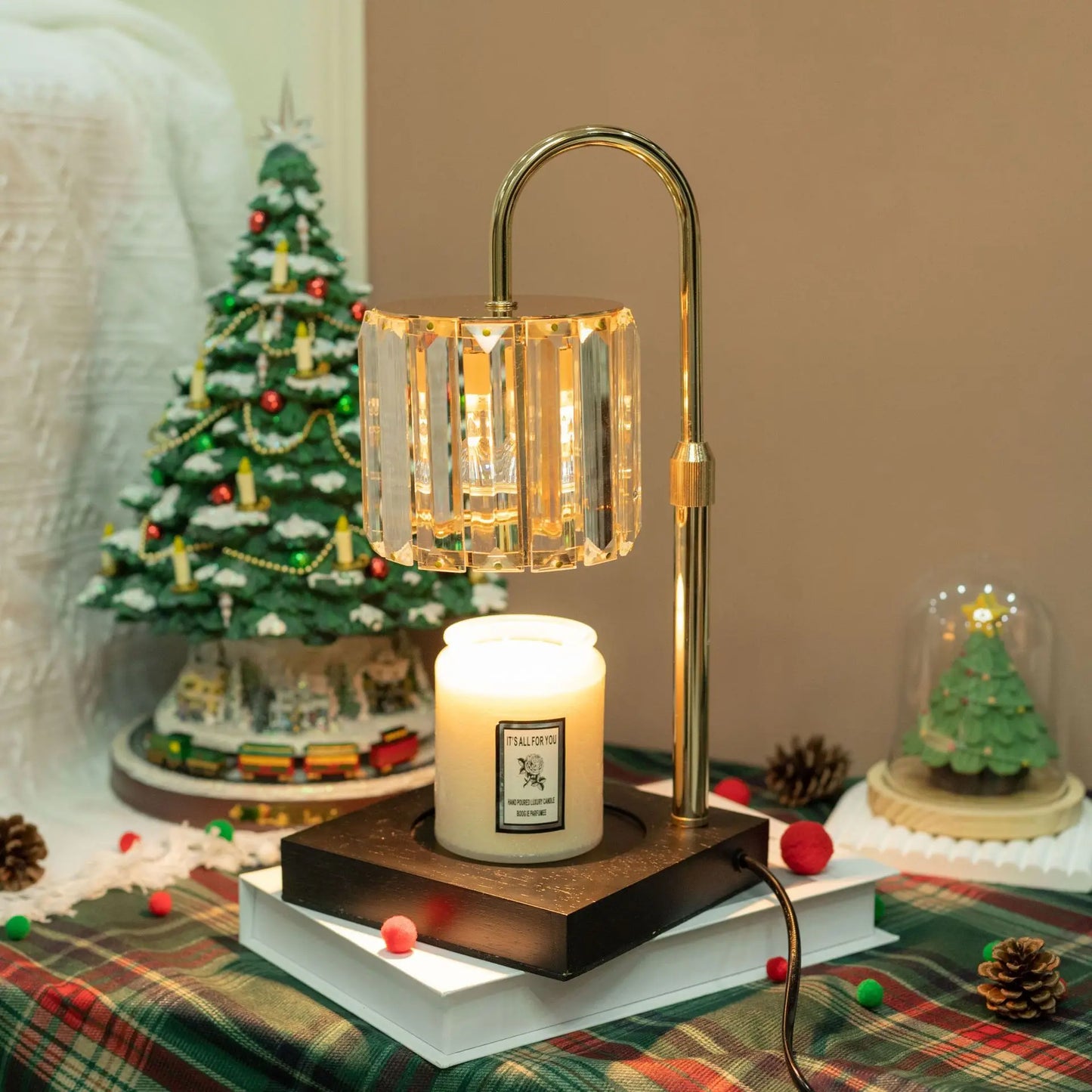 Adjustable-height Flameless Aromatherapy Lamp with Timer, Crystal Wax Melter and Night Light
