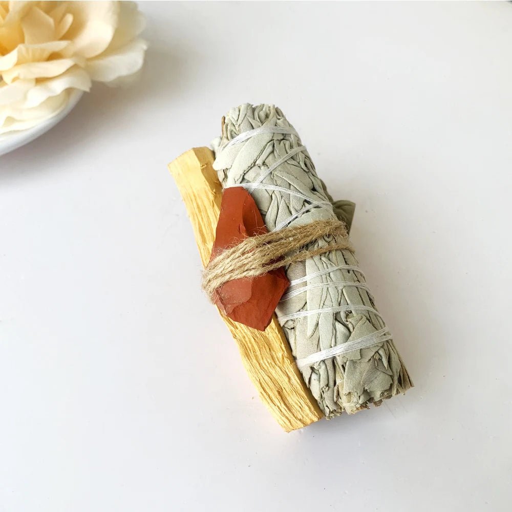 Natural Sage Peru Holy Wood  Crystal Original Stone Aromatherapy Set Yoga Meditation Indoor Purification