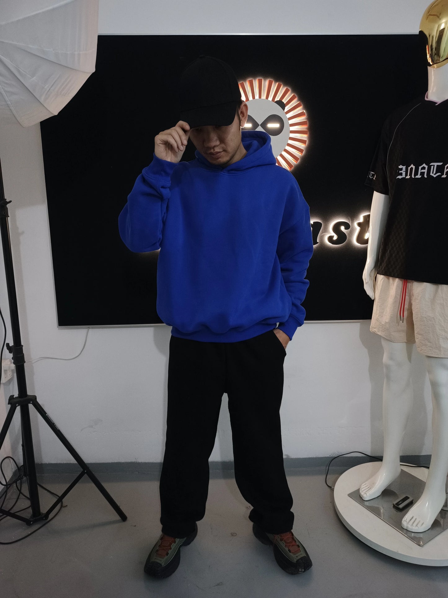 Winter Clean Fit Heavy Weight Custom logo Men's 360gsm 610 Gsm Fleece Cotton Boxy Fit Hoodie
