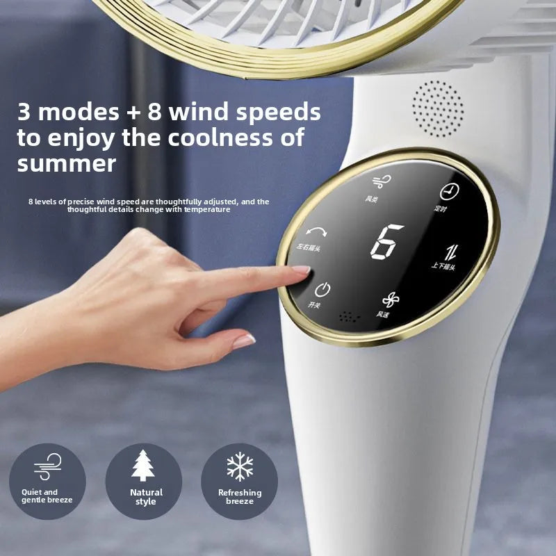 Jinzheng Intelligent Voice Remote Control Electric Fan Household Aromatherapy Negative Ion Floor Fan Air Circulation Plastic