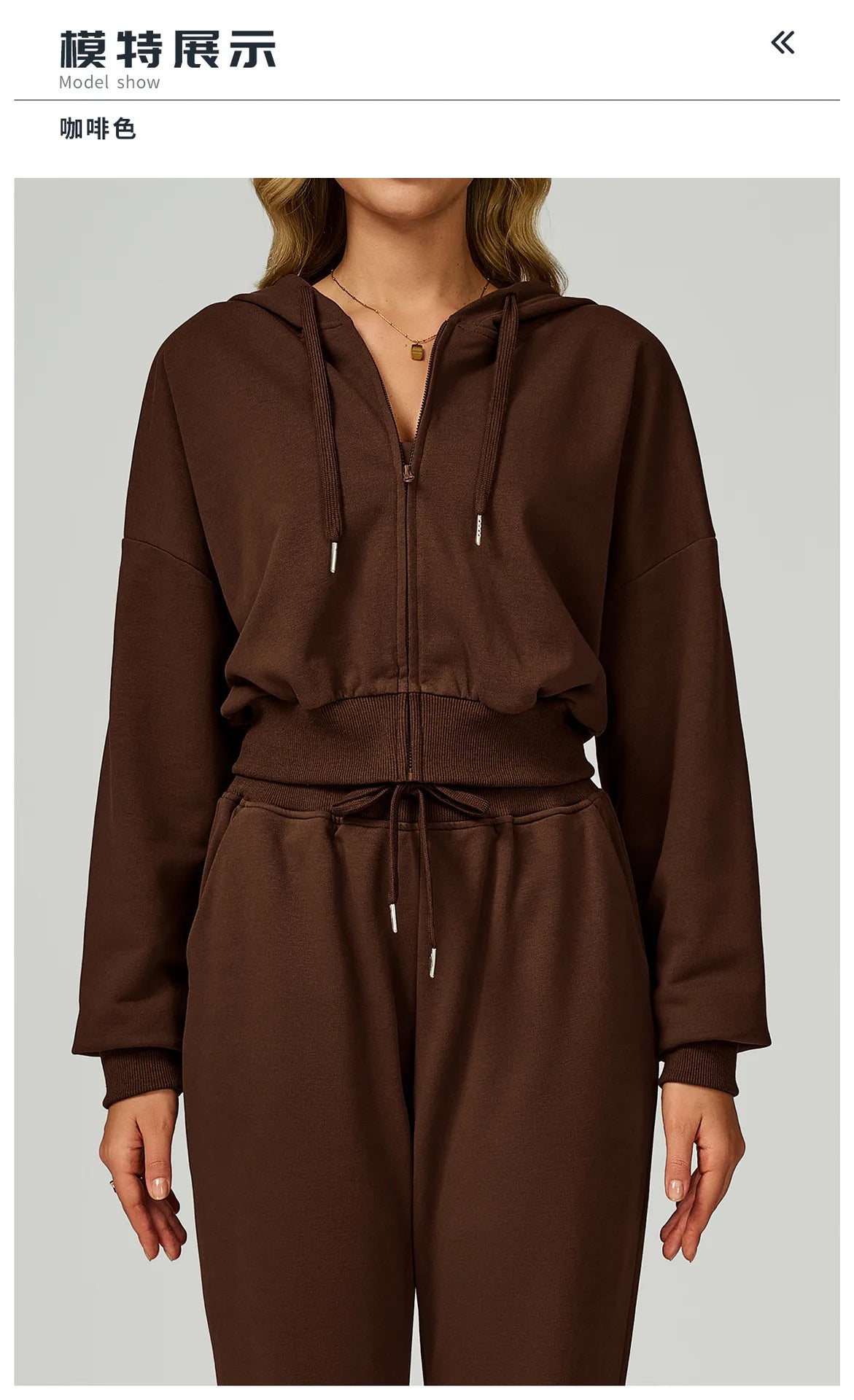 Women's Zippered Short Sweatshirt Hoodie for Autumn-Loose Fit Casual Sports Outfit for Running and Gym Wear