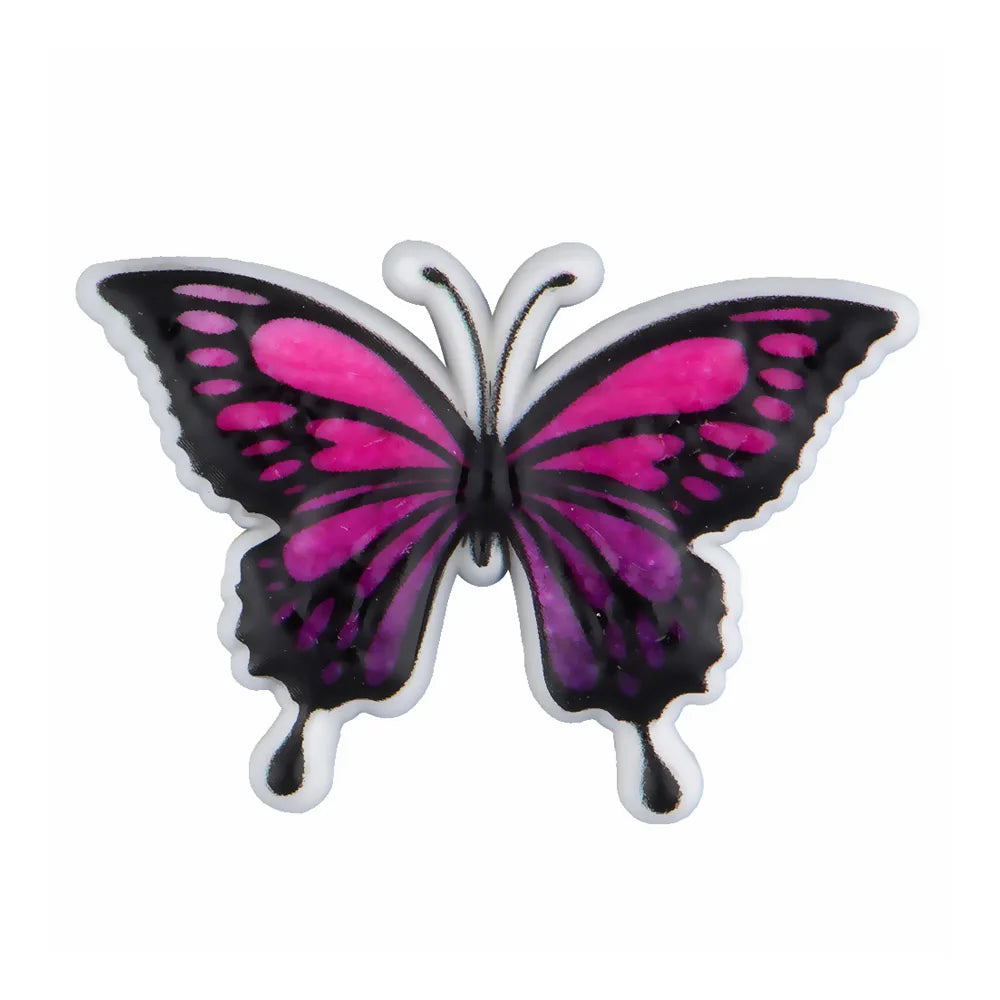 New Arrival Custom PVC Shoe Charms 3D UV Printing Flower Butterfly Design for Autism Beach Sandals Clogs Decoration Wholesale