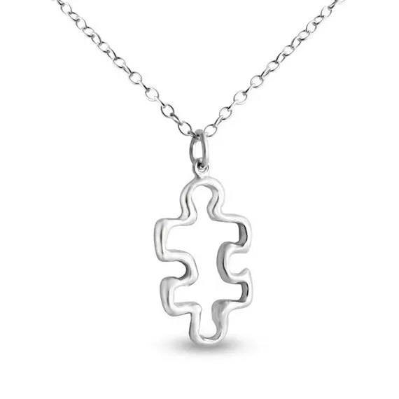 Manufacturer Antique Silver Gold Plated Jigsaw Puzzle Pieces Charm Autism Speaks Awareness Necklace Jewelry Pendant Necklaces