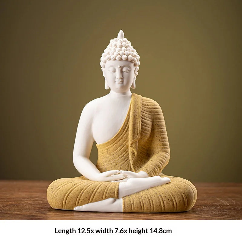Light-emitting Diode Lamp Buddha Meditation Ceramic Guanyin Bodhisattva Shape Backflow Incense Burner Aromatic Sandalwood
