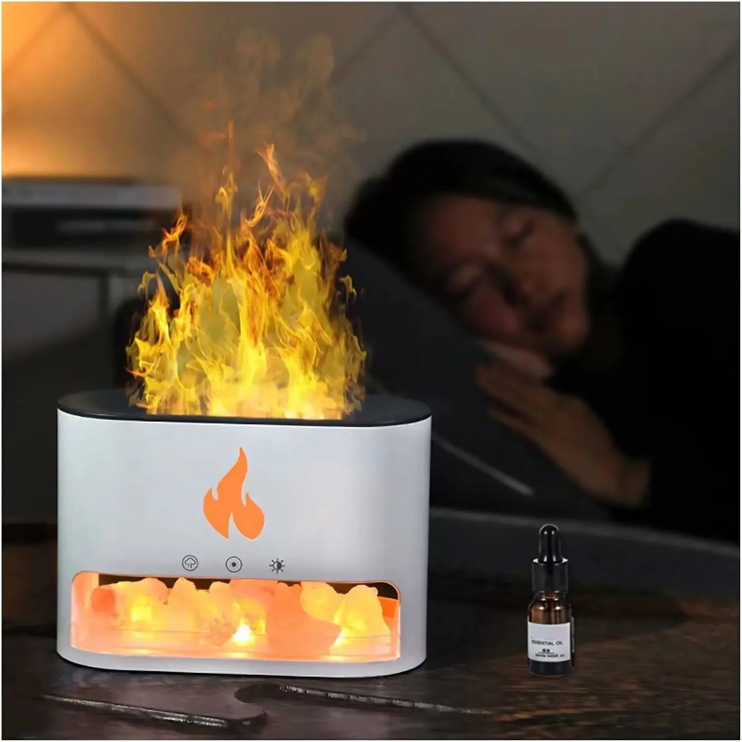 USB Installation Electric Power Source Crystal Salt Lamp Diffuser Stone Aromatherapy Function for Household Hotel Made Plastic