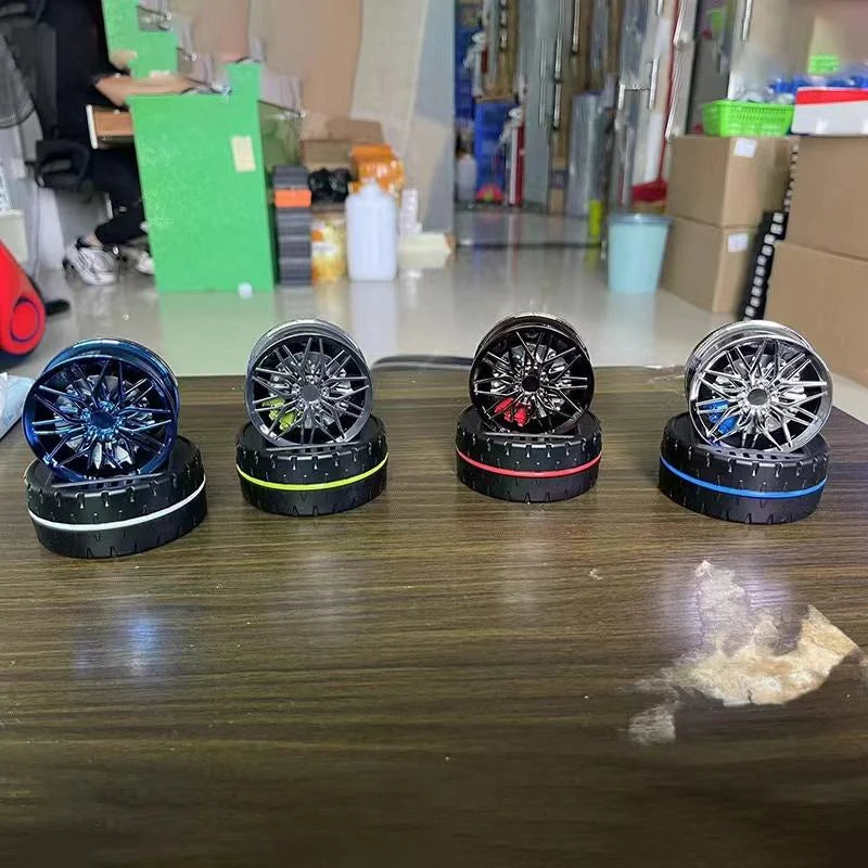 Car Solar Speed Hub Aromatherapy Solar Rotating Tire Air Refresher Liquid Perfume