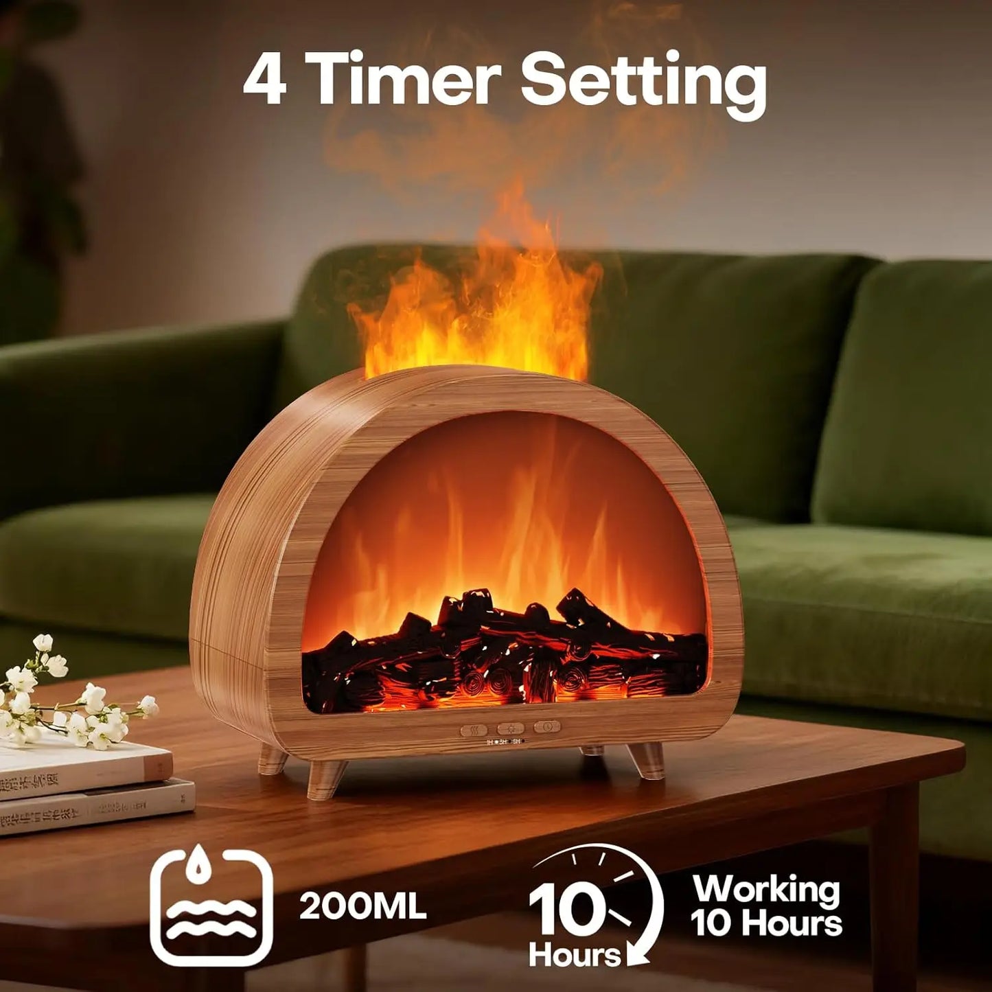 2026 Newest Portable USB Plastic Aroma Diffuser Flame Humidifier 3D Fire Ultrasonic Remote Control Aromatherapy for Household