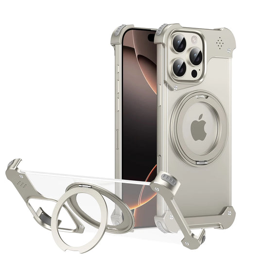 Shockproof 360 Rotation Ring Metal Cooling Case for iphone Magnetic Wireless Charging Stand Phone Case With Aromatherapy