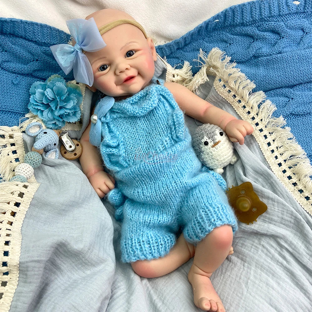17Inch Adorable Cherubic Cheeks Reborn Doll Soft Washable Realistic Open Eyes  Skin Weighted Companion Baby Gifts