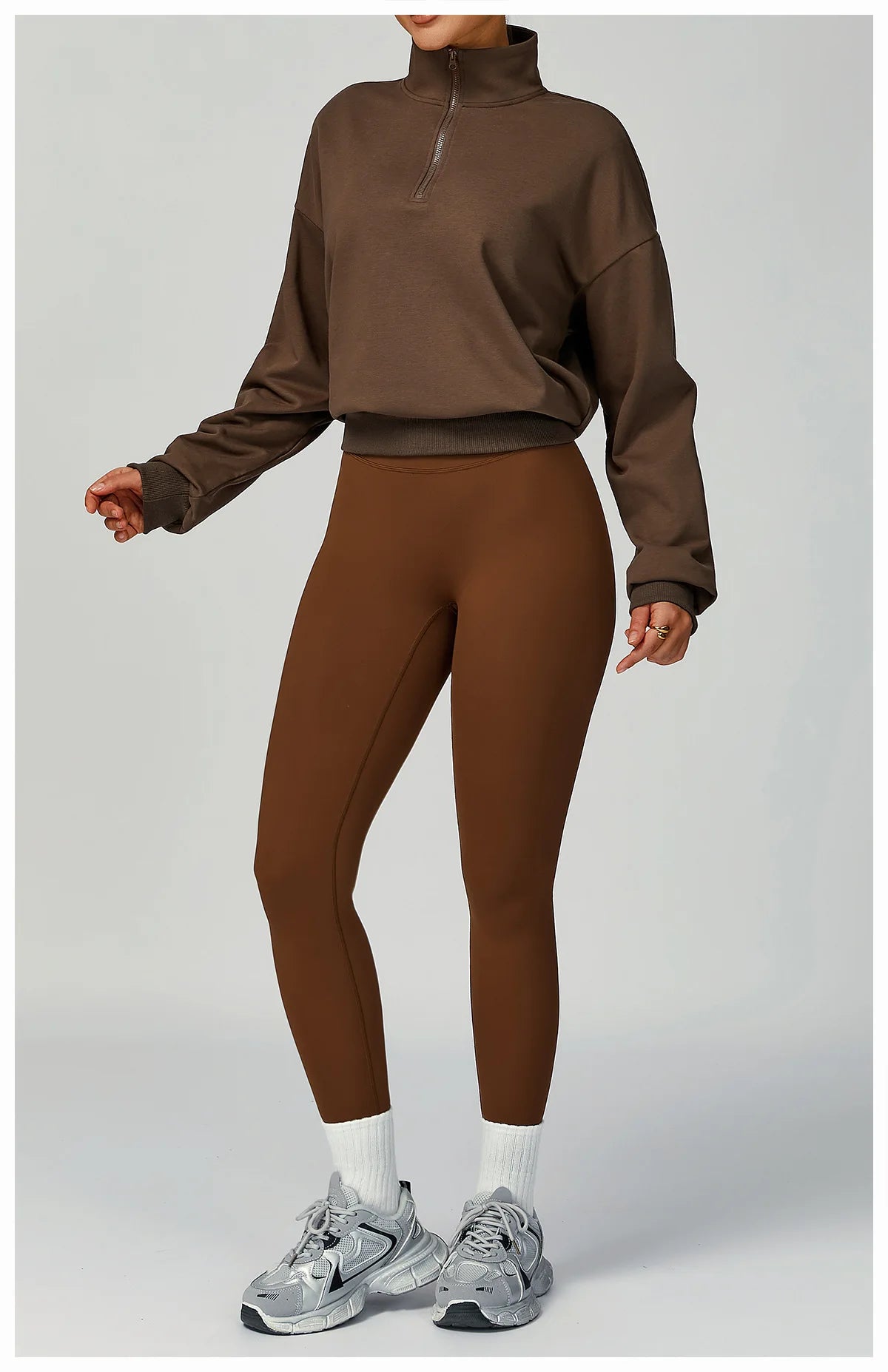 Autumn And Winter Zipper Hoodie Casual Loose Windproof Warm Versatile Hoodie Women's Running And Fitness Sportswear