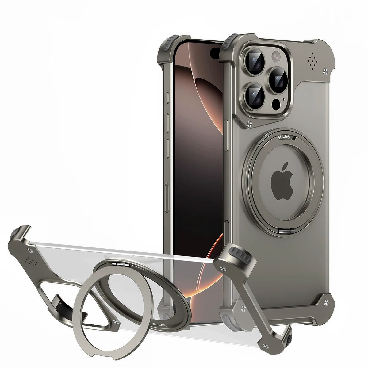 Shockproof 360 Rotation Ring Metal Cooling Case for iphone Magnetic Wireless Charging Stand Phone Case With Aromatherapy