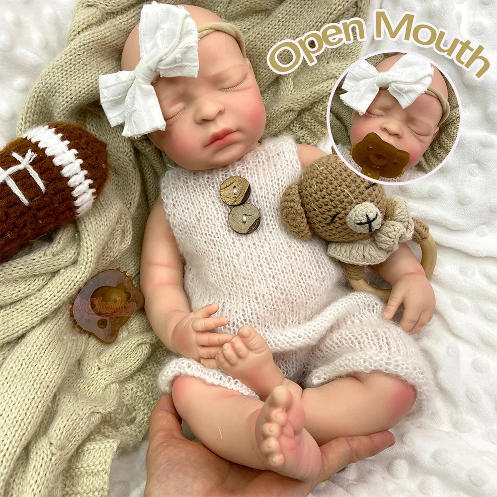 Wholesale  44CM Realistic Silicone Reborn Baby Dolls Girl  With Pacifier Veined Skin Photography Props  Accompany Baby Gifts