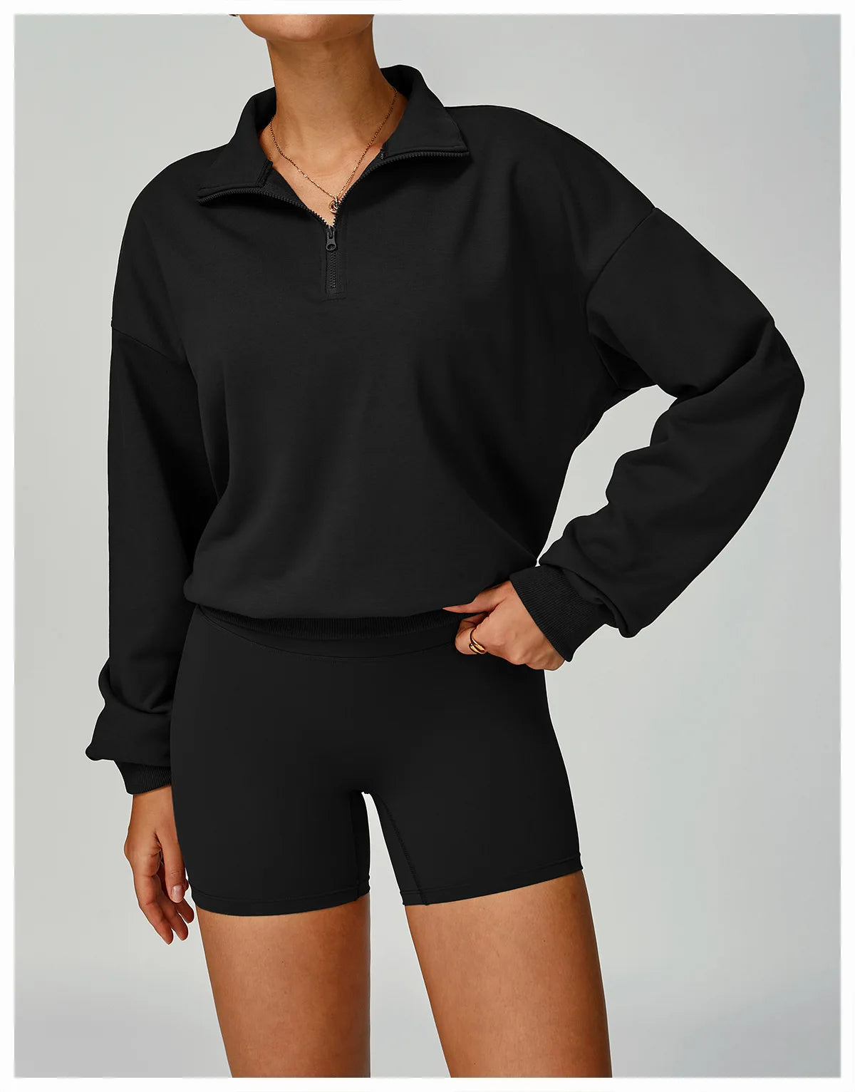 Autumn And Winter Zipper Hoodie Casual Loose Windproof Warm Versatile Hoodie Women's Running And Fitness Sportswear