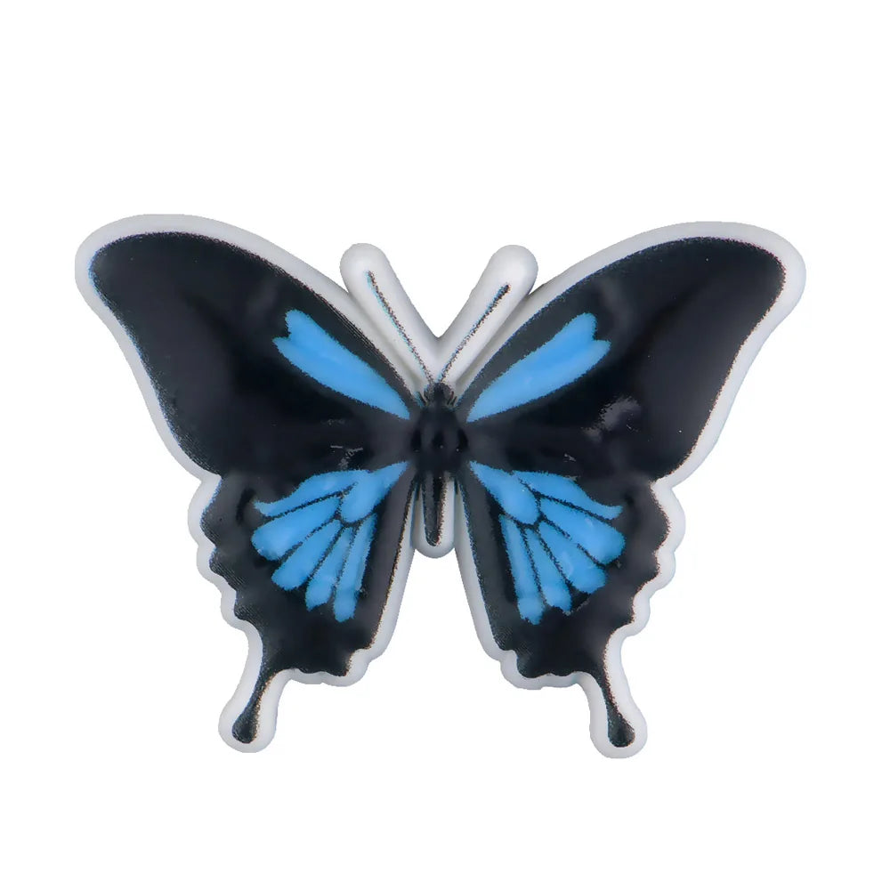 New Arrival Custom PVC Shoe Charms 3D UV Printing Flower Butterfly Design for Autism Beach Sandals Clogs Decoration Wholesale