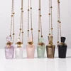 Reiki Natural White Crystal Amethyst Perfume Essential Oil Bottle Aromatherapy Hair Powder Empty Bottle Fashion Pendant Necklace