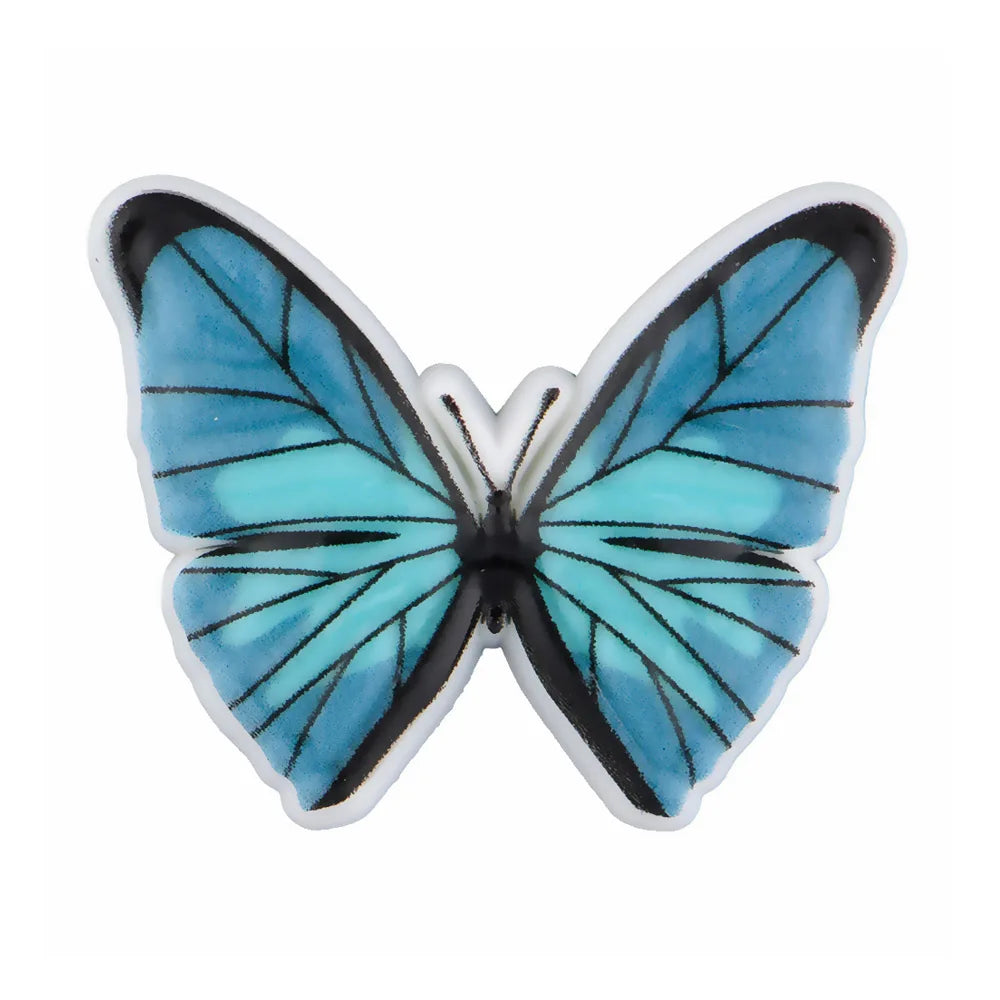 New Arrival Custom PVC Shoe Charms 3D UV Printing Flower Butterfly Design for Autism Beach Sandals Clogs Decoration Wholesale