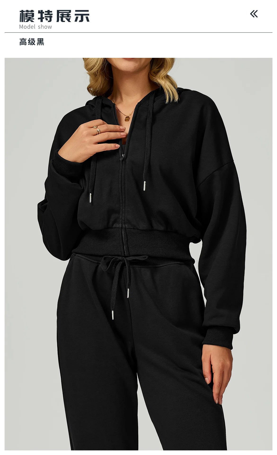Women's Zippered Short Sweatshirt Hoodie for Autumn-Loose Fit Casual Sports Outfit for Running and Gym Wear
