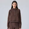 Autumn Winter New Warm Inner Velvet Sports Hoodie Stand up Collar Hoodie Half Zipper Sports Hoodie