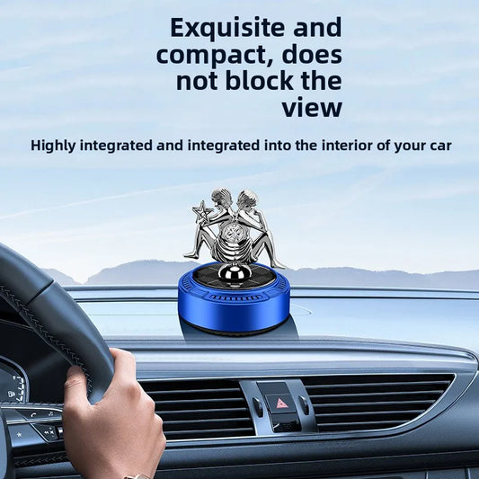 Diamond-encrusted Plastic Solar Energy Luxury Slow Turn Aromatherapy Ornaments Instrument Panel Natural Turn Stand Mount Car