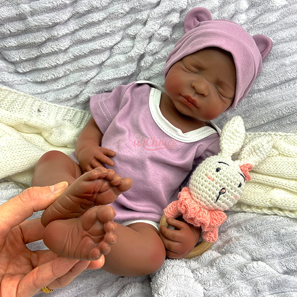 Wholesale  44CM Realistic Silicone Reborn Baby Dolls Girl  With Pacifier Veined Skin Photography Props  Accompany Baby Gifts