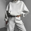 Autumn Women's New Fashion Short Sports Jogger Sweater Solid Casual Hoodie Top Pants Breathable  Winter 2 Piece Sport