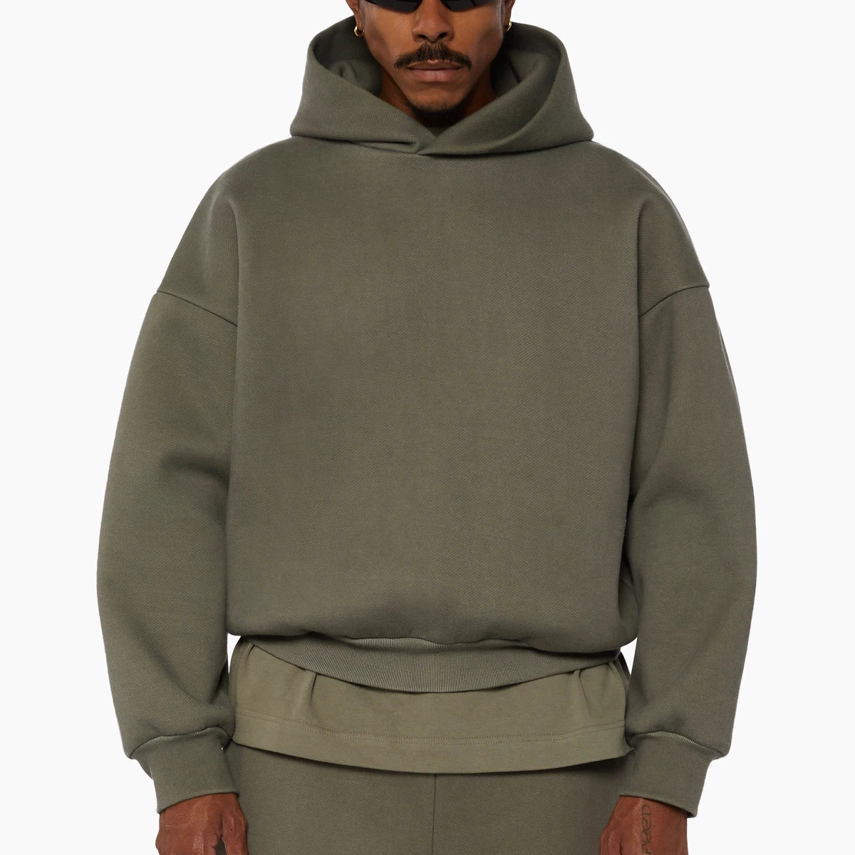 Winter Clean Fit Heavy Weight Custom logo Men's 360gsm 610 Gsm Fleece Cotton Boxy Fit Hoodie