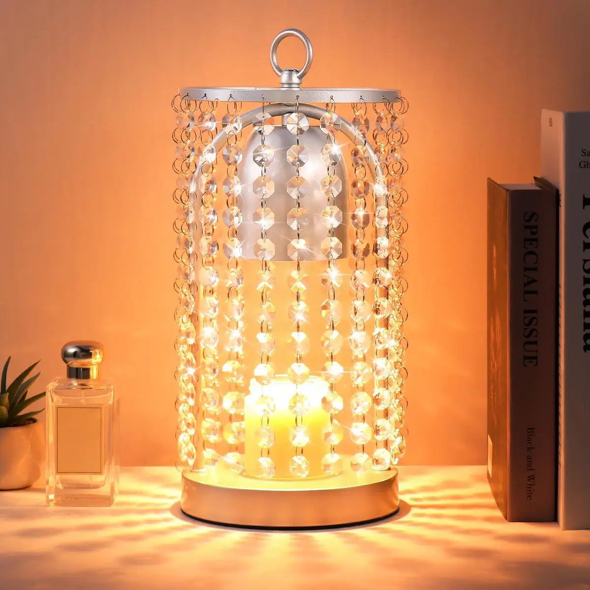 Modern Electric Wooden Candle Warmer Lamp with Timer Dimmer AU Plug Tabletop for Bedroom Aromatherapy Indoor Use