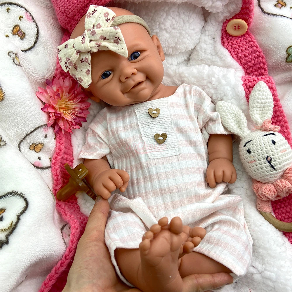 17Inch Adorable Cherubic Cheeks Reborn Doll Soft Washable Realistic Open Eyes  Skin Weighted Companion Baby Gifts