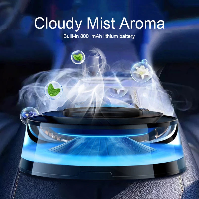New Version Aromatherapy with Speaker US Patent Colorful Atmosphere Light Car Air Aroma Diffuser Essential Oil RGB Cloudy LED