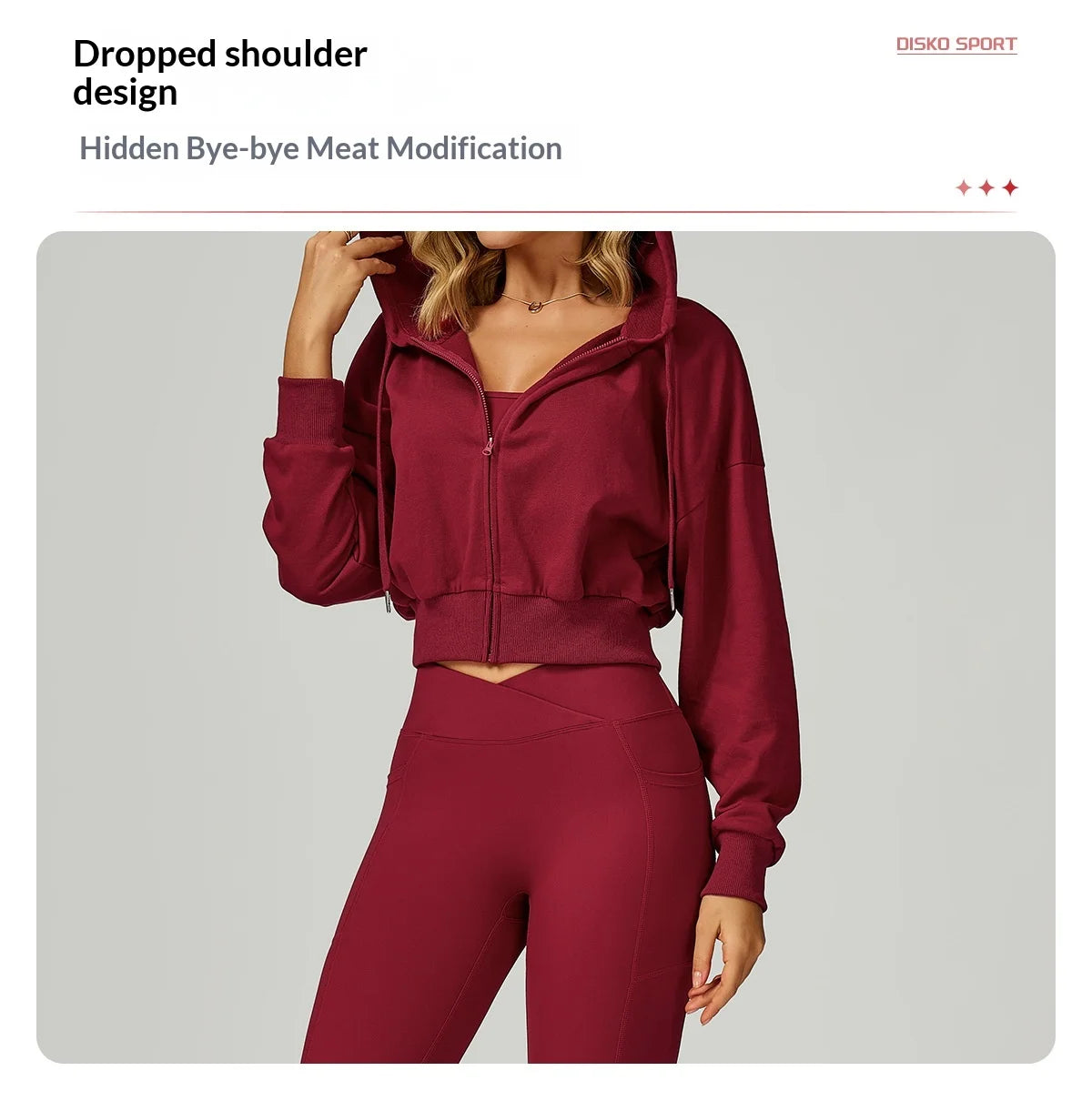 Women's Zippered Short Sweatshirt Hoodie for Autumn-Loose Fit Casual Sports Outfit for Running and Gym Wear