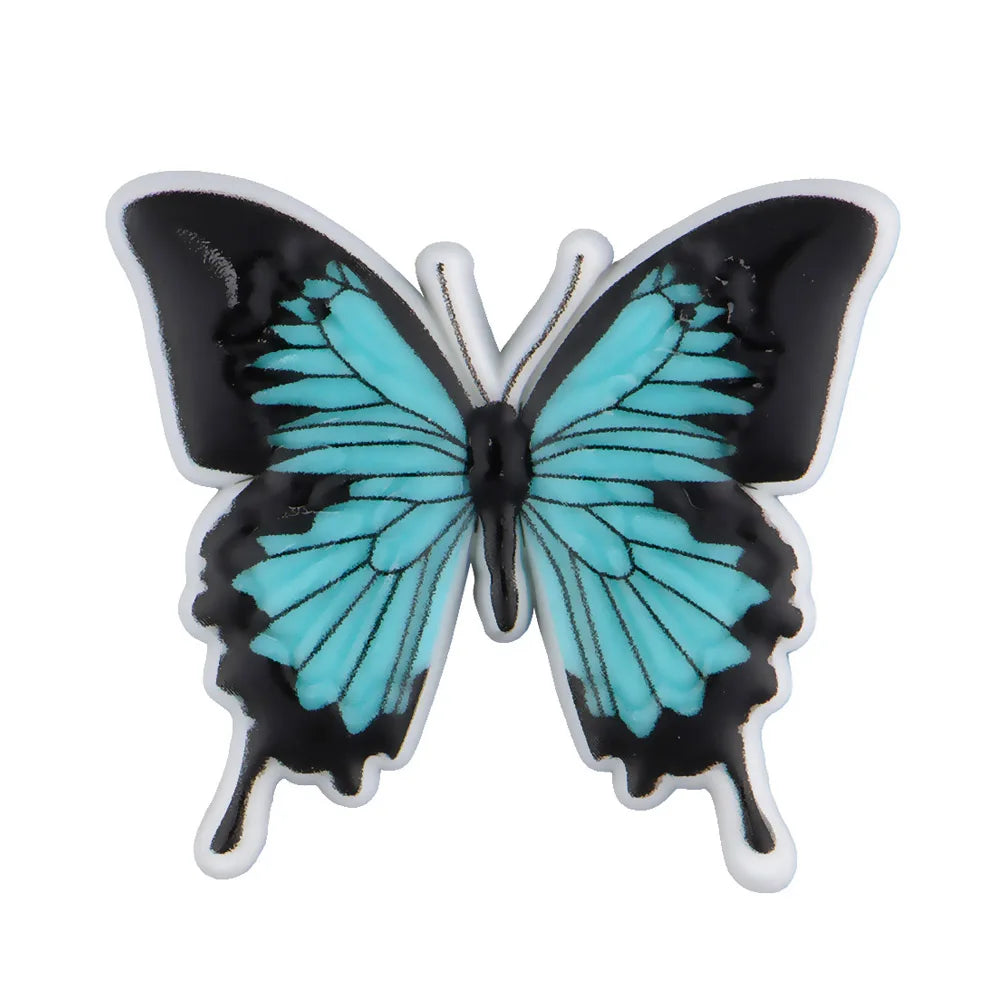New Arrival Custom PVC Shoe Charms 3D UV Printing Flower Butterfly Design for Autism Beach Sandals Clogs Decoration Wholesale